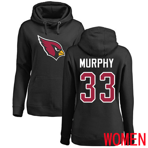 Arizona Cardinals Black Women Byron Murphy Name And Number Logo NFL Football 33 Pullover Hoodie Sweatshirts